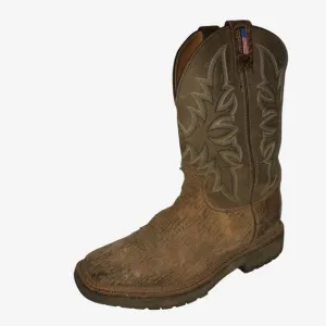 Justin Mens 9 D Gray Scottsbluff Western Square Toe Soft Toe Work Boots 4526