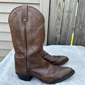Justin Men's Brown Leather Western Cowboy Boots Size 10.5