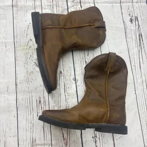 Justin Mens Chocolate Water Buffalo Square Toe Boots  10D Soft Toe work MJ1015