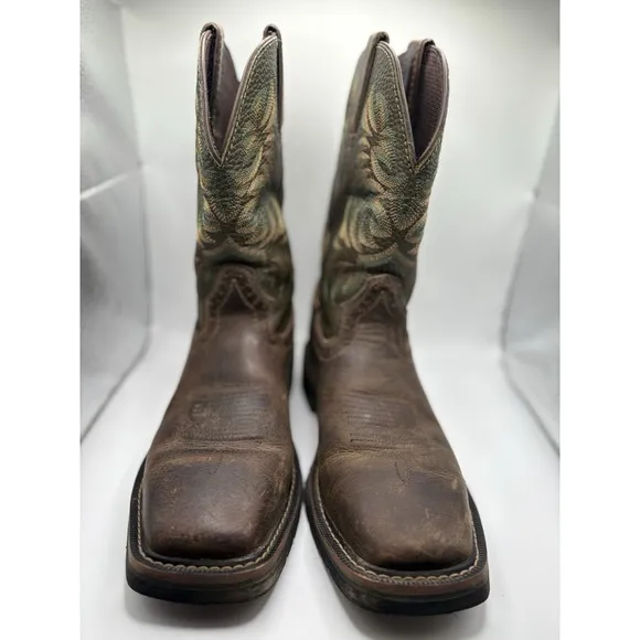 Justin Stampede Brown Square Steel Toe Work Boots WK4688 Men's - Sz 8.5D