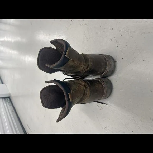 Justin Steel Toe Leather Vintage Brown Work Combat Boots