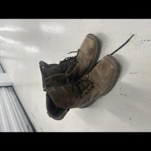 Justin Steel Toe Leather Vintage Brown Work Combat Boots