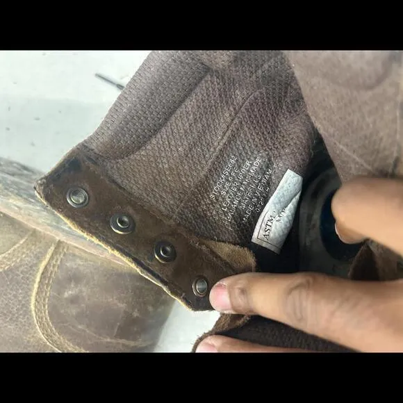 Justin Steel Toe Leather Vintage Brown Work Combat Boots