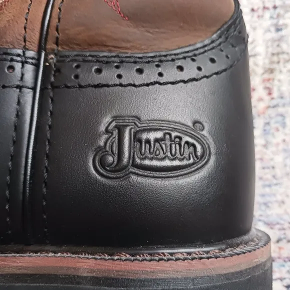 Justin Men's Driller Square Composite Toe Work Boots Leather