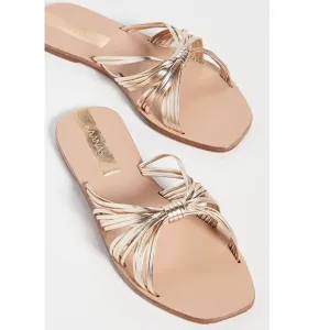 Kaanas Pietra Gold Leather Sandals