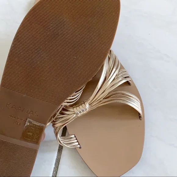 Kaanas Pietra Gold Leather Sandals