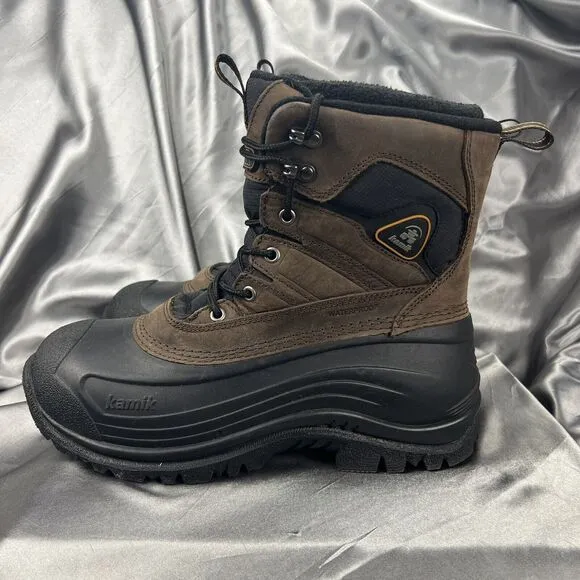 Kamik Men's Boots Size 9 Pedigree Safety Toe Work Removable Liners Winter Brown
