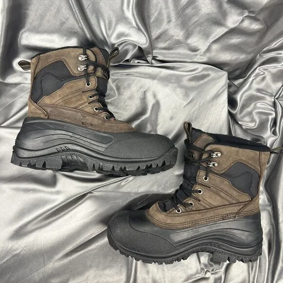 Kamik Men's Boots Size 9 Pedigree Safety Toe Work Removable Liners Winter Brown
