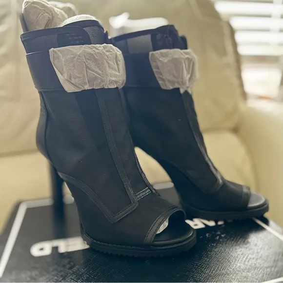 Karl Lagerfeld Blayze Black Mesh Ankle Boots