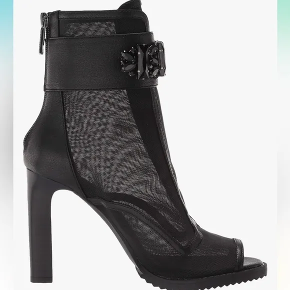Karl Lagerfeld Blayze Black Mesh Ankle Boots