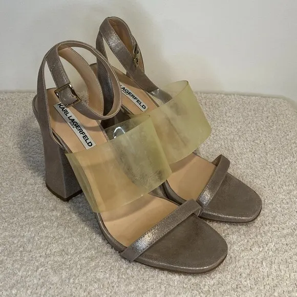 Karl Lagerfeld Paris | Raya Leather Ankle Strap Sandals