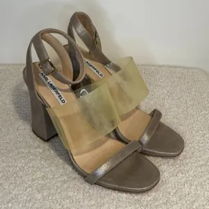 Karl Lagerfeld Paris | Raya Leather Ankle Strap Sandals
