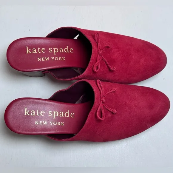 Kate Spade Amsterdam Suede Lava Falls Clogs- 8.5