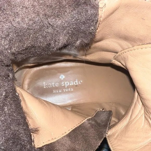 KATE SPADE Maira Hiking Boot Chocolate Brown Suede