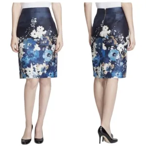 Kate Spade Marit Floral Pencil Skirt Silk blend Cottagecore Office Wedding Guest