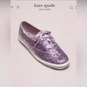 Kate Spade Purple Glitter Sneakers Casual Lace-Up