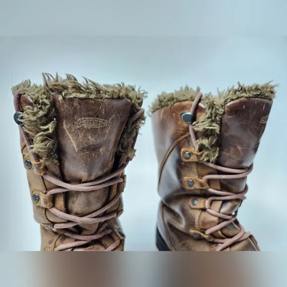 Keen Brown Leather Womens Boots Size 9‎ Lace Up Boots Hiking Boots Winter Boots