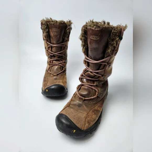 Keen Brown Leather Womens Boots Size 9‎ Lace Up Boots Hiking Boots Winter Boots