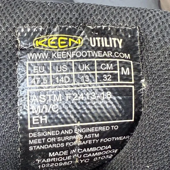 KEEN Men's Lansing Mid Waterproof Steel Toe Work Boots size 14