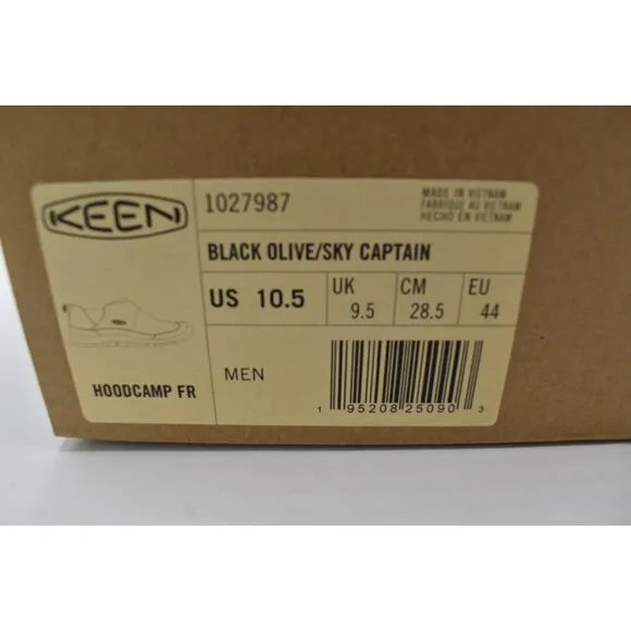 Keen Mens Size 10.5 Hoodcamp FR Black Olive Sky Captain Slip On Shoes