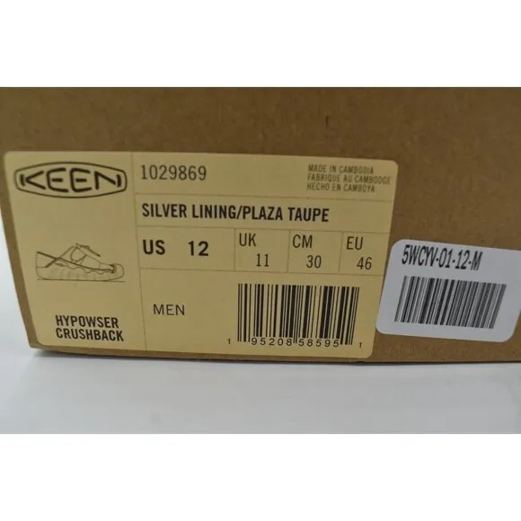 Keen Mens Size 12 Hypowser Crushback Plaza Taupe Slip On Shoes