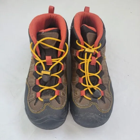 Keen Pagosa Mid Waterproof Brown Yellow Hiking Boots Youth Size 5 UK 4 EU 37