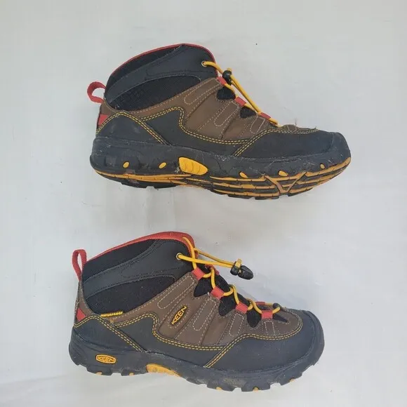 Keen Pagosa Mid Waterproof Brown Yellow Hiking Boots Youth Size 5 UK 4 EU 37
