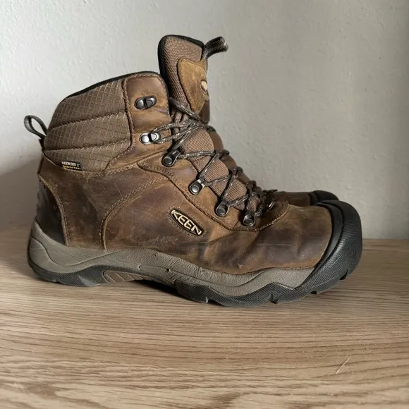 Keen Revel III Waterproof Winter Boots Mens 12 M Brown Leather Hiking Work Wear