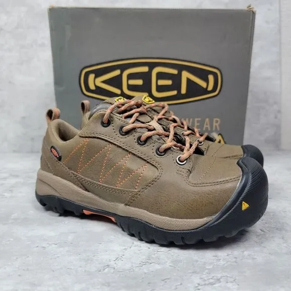 Keen Womens Work Shoes Boots Mesa ESD‎ Steel Toe Women's 5.5M Brown Safety