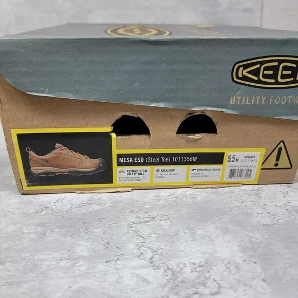 Keen Womens Work Shoes Boots Mesa ESD‎ Steel Toe Women's 5.5M Brown Safety