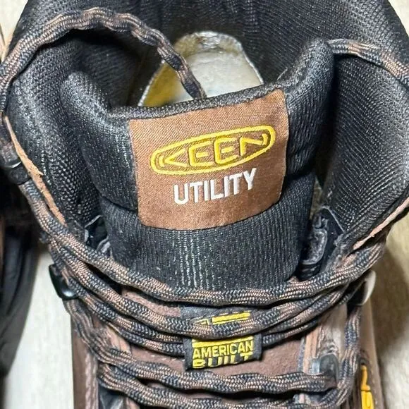 Keen work‎ boots Men's Troy 6&quot; Waterproof Boot (Carbon Toe) 7.5 D