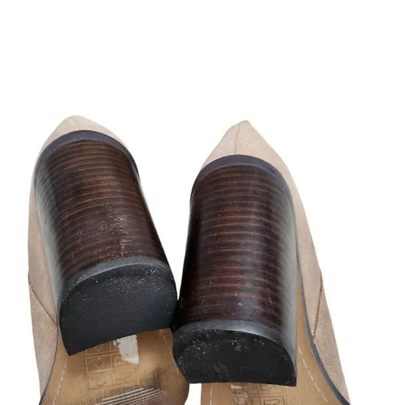 Kelsi Dagger Boots 6.5 Taupe Brooklyn Pull On Over the Knee High Suede