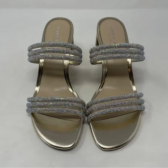 Kenneth Cole Amelia Flare Jewel Rhinestone Heeled Sandals - NWT