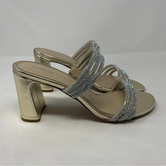 Kenneth Cole Amelia Flare Jewel Rhinestone Heeled Sandals - NWT