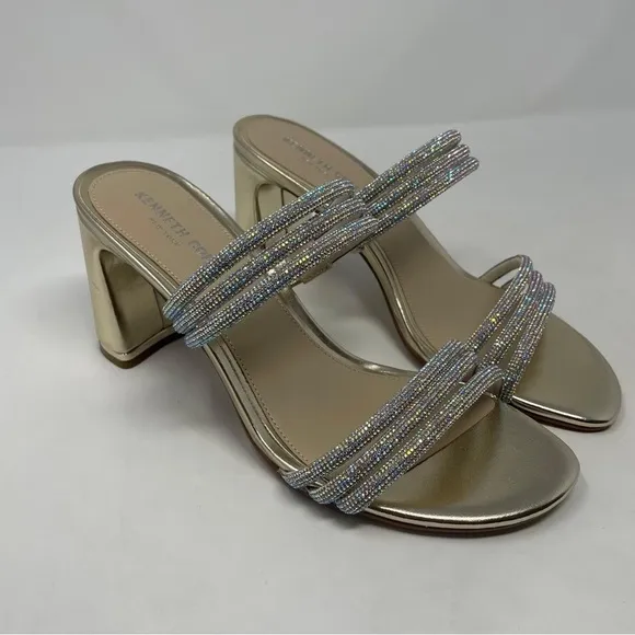 Kenneth Cole Amelia Flare Jewel Rhinestone Heeled Sandals - NWT