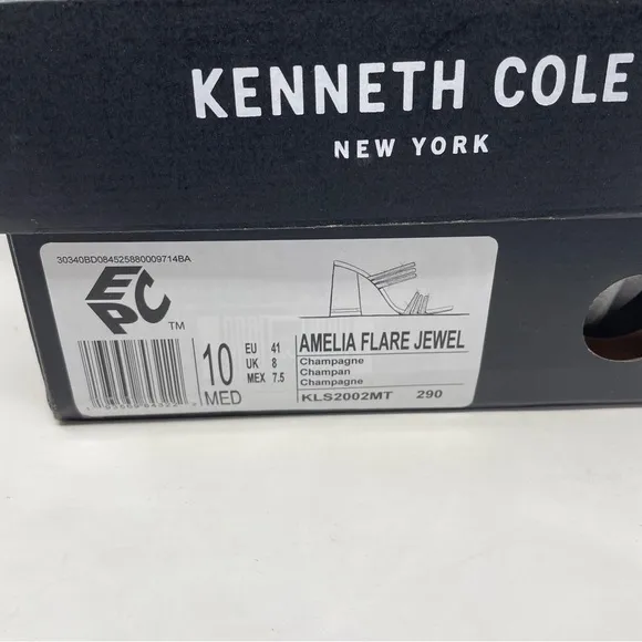 Kenneth Cole Amelia Flare Jewel Rhinestone Heeled Sandals - NWT