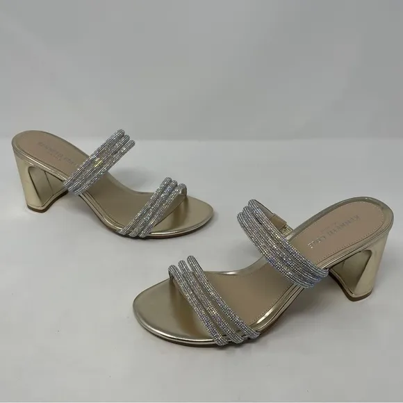 Kenneth Cole Amelia Flare Jewel Rhinestone Heeled Sandals - NWT
