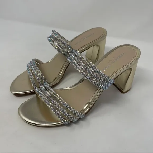Kenneth Cole Amelia Flare Jewel Rhinestone Heeled Sandals - NWT