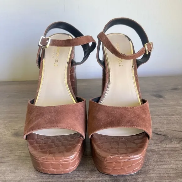 Kenneth Cole New York Dolly Women's Leather Platform Sandal Size 9.5 #B1674