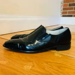 Kenneth Cole New York Mens 7.5 M Leath Slip-On Loafer Dress Shoes Black
