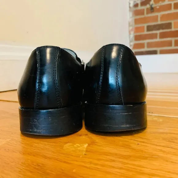 Kenneth Cole New York Mens 7.5 M Leath Slip-On Loafer Dress Shoes Black