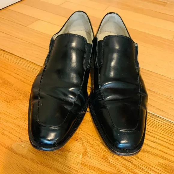 Kenneth Cole New York Mens 7.5 M Leath Slip-On Loafer Dress Shoes Black