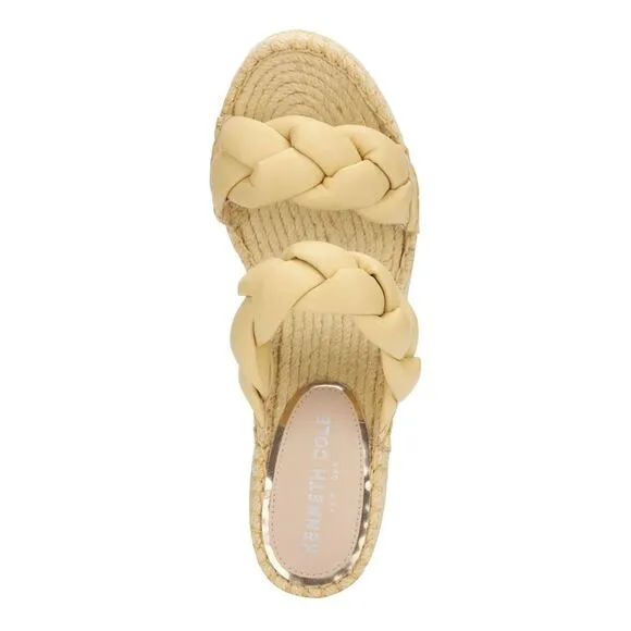 KENNETH COLE NEW YORK Womens Yellow 1-1/2&quot; Platform Wedge Shoes 5.5 M
