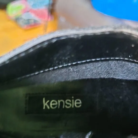 Kensie Lynden Black Suede Leather Heeled Pointed Toe Ankle Boots Size 7.5M