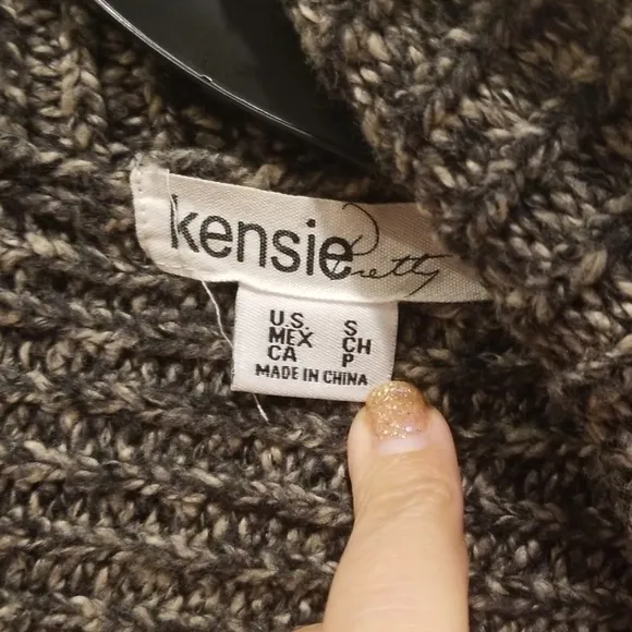 💕KENSIE💕 Marled Knit Shawl Collar Textured Cardigan Marled Gray Small S