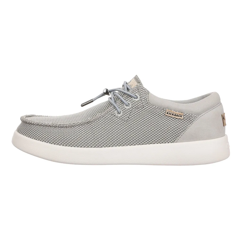 KickBack Haven Mesh Men's Elasticated Lace Lightweight Slip On Shoe Silver/Grey
