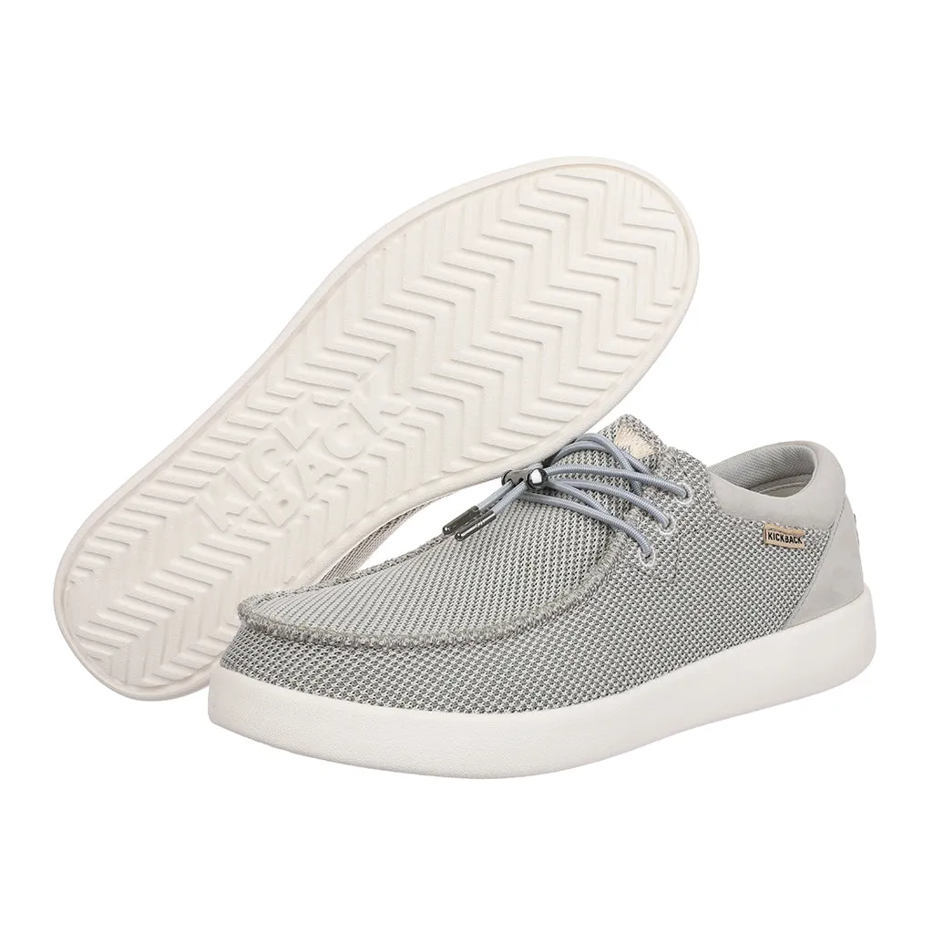 KickBack Haven Mesh Men's Elasticated Lace Lightweight Slip On Shoe Silver/Grey