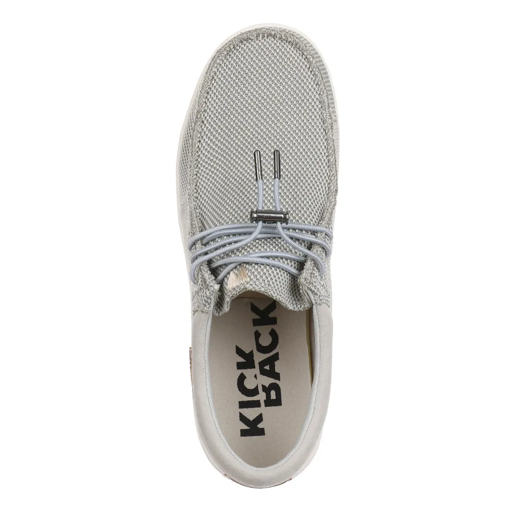 KickBack Haven Mesh Men's Elasticated Lace Lightweight Slip On Shoe Silver/Grey