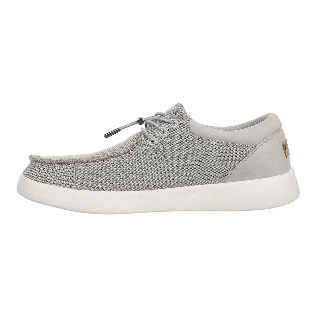KickBack Haven Mesh Men's Elasticated Lace Lightweight Slip On Shoe Silver/Grey