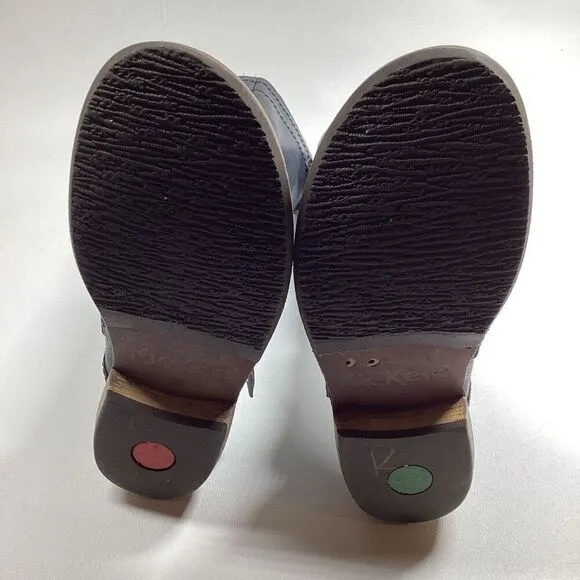 Kickers tall riding leather upper boots in Grey
